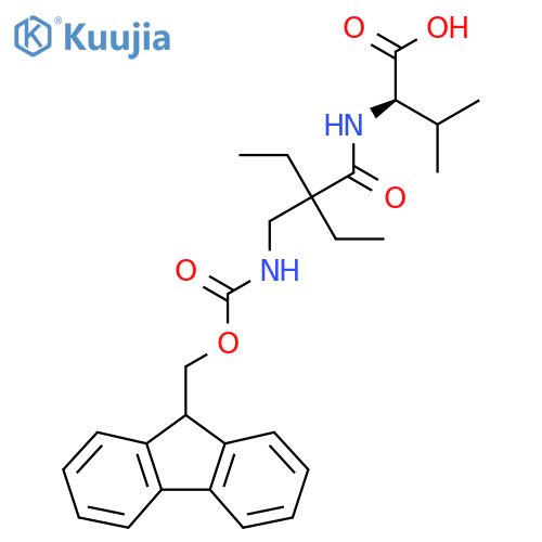 (2R)-2-{2-ethyl-2-({(9H-fluoren-9-yl)methoxycarbonyl}amino)methylbutanamido}-3-methylbutanoic acid structure