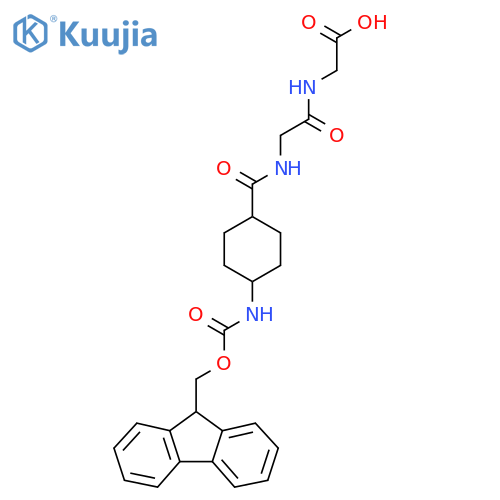 2-(2-{(1r,4r)-4-({(9H-fluoren-9-yl)methoxycarbonyl}amino)cyclohexylformamido}acetamido)acetic acid structure