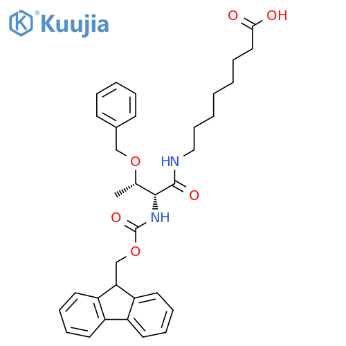 8-(2R,3S)-3-(benzyloxy)-2-({(9H-fluoren-9-yl)methoxycarbonyl}amino)butanamidooctanoic acid structure