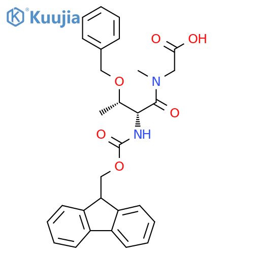 2-(2R,3S)-3-(benzyloxy)-2-({(9H-fluoren-9-yl)methoxycarbonyl}amino)-N-methylbutanamidoacetic acid structure