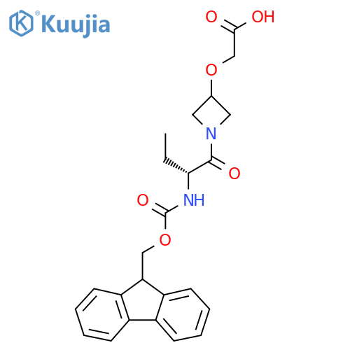 2-({1-(2R)-2-({(9H-fluoren-9-yl)methoxycarbonyl}amino)butanoylazetidin-3-yl}oxy)acetic acid structure