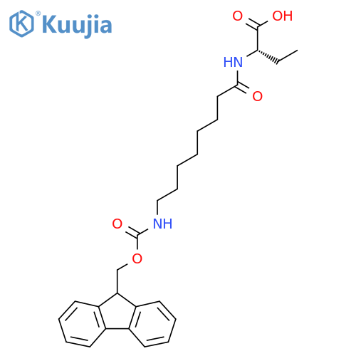 (2S)-2-8-({(9H-fluoren-9-yl)methoxycarbonyl}amino)octanamidobutanoic acid structure