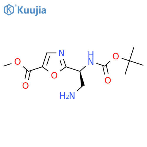 methyl 2-(1S)-2-amino-1-{(tert-butoxy)carbonylamino}ethyl-1,3-oxazole-5-carboxylate structure