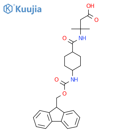 3-methyl-3-{(1r,4r)-4-({(9H-fluoren-9-yl)methoxycarbonyl}amino)cyclohexylformamido}butanoic acid structure