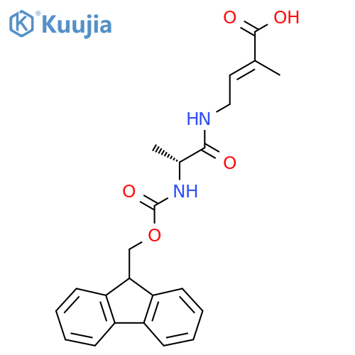 4-(2R)-2-({(9H-fluoren-9-yl)methoxycarbonyl}amino)propanamido-2-methylbut-2-enoic acid structure