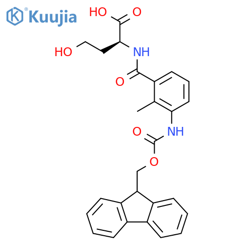 (2S)-2-{3-({(9H-fluoren-9-yl)methoxycarbonyl}amino)-2-methylphenylformamido}-4-hydroxybutanoic acid structure