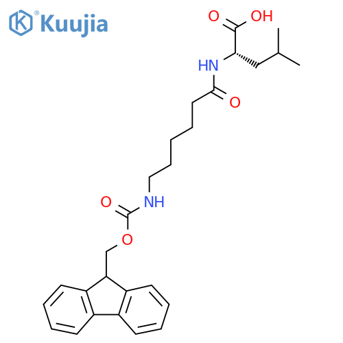 (2S)-2-6-({(9H-fluoren-9-yl)methoxycarbonyl}amino)hexanamido-4-methylpentanoic acid structure