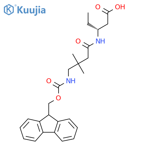(3R)-3-4-({(9H-fluoren-9-yl)methoxycarbonyl}amino)-3,3-dimethylbutanamidopentanoic acid structure