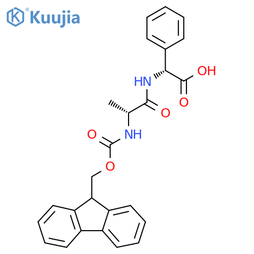 (2R)-2-(2R)-2-({(9H-fluoren-9-yl)methoxycarbonyl}amino)propanamido-2-phenylacetic acid structure