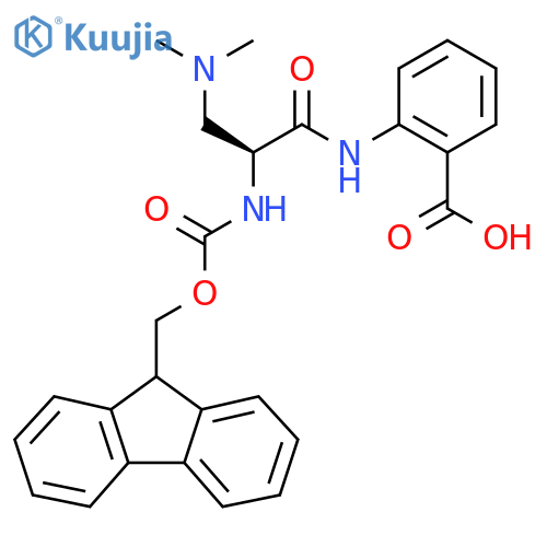 2-(2S)-3-(dimethylamino)-2-({(9H-fluoren-9-yl)methoxycarbonyl}amino)propanamidobenzoic acid structure