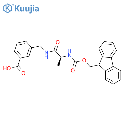 3-{(2S)-2-({(9H-fluoren-9-yl)methoxycarbonyl}amino)propanamidomethyl}benzoic acid structure