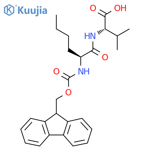 (2S)-2-(2S)-2-({(9H-fluoren-9-yl)methoxycarbonyl}amino)hexanamido-3-methylbutanoic acid structure