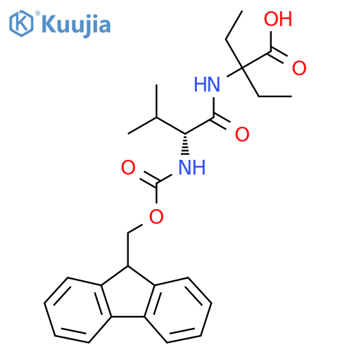 2-ethyl-2-(2R)-2-({(9H-fluoren-9-yl)methoxycarbonyl}amino)-3-methylbutanamidobutanoic acid structure