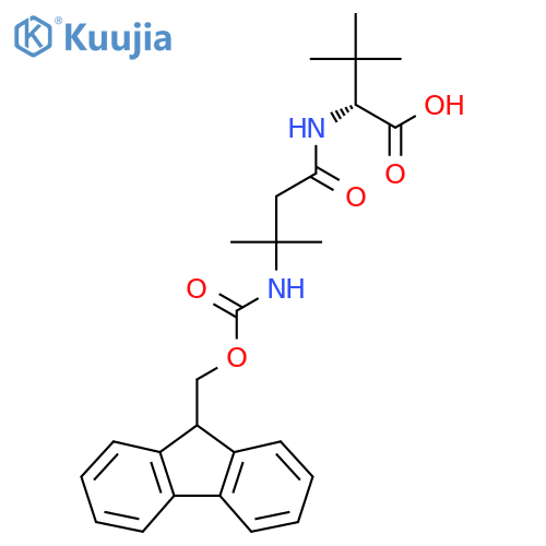 (2R)-2-3-({(9H-fluoren-9-yl)methoxycarbonyl}amino)-3-methylbutanamido-3,3-dimethylbutanoic acid structure