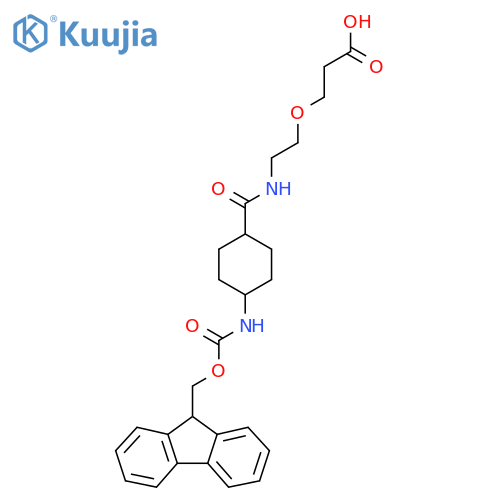 3-(2-{(1r,4r)-4-({(9H-fluoren-9-yl)methoxycarbonyl}amino)cyclohexylformamido}ethoxy)propanoic acid structure