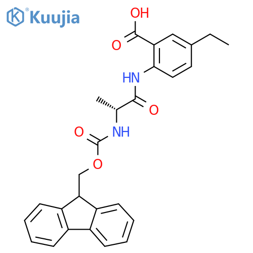 5-ethyl-2-(2R)-2-({(9H-fluoren-9-yl)methoxycarbonyl}amino)propanamidobenzoic acid structure