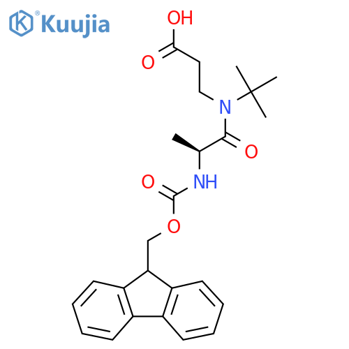 3-(2S)-N-tert-butyl-2-({(9H-fluoren-9-yl)methoxycarbonyl}amino)propanamidopropanoic acid structure