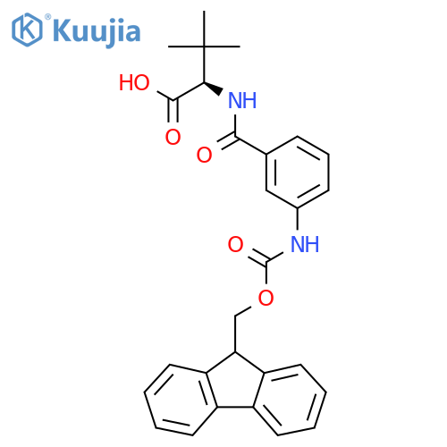 (2R)-2-{3-({(9H-fluoren-9-yl)methoxycarbonyl}amino)phenylformamido}-3,3-dimethylbutanoic acid structure