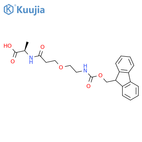 (2R)-2-{3-2-({(9H-fluoren-9-yl)methoxycarbonyl}amino)ethoxypropanamido}propanoic acid structure