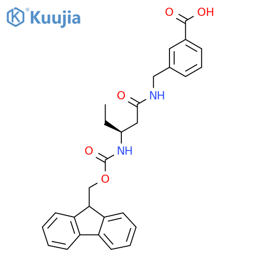 3-{(3S)-3-({(9H-fluoren-9-yl)methoxycarbonyl}amino)pentanamidomethyl}benzoic acid structure