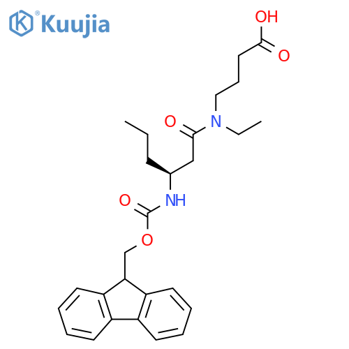 4-(3S)-N-ethyl-3-({(9H-fluoren-9-yl)methoxycarbonyl}amino)hexanamidobutanoic acid structure