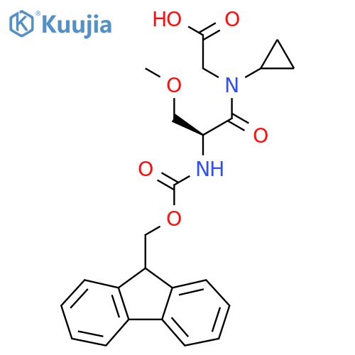 2-(2S)-N-cyclopropyl-2-({(9H-fluoren-9-yl)methoxycarbonyl}amino)-3-methoxypropanamidoacetic acid structure