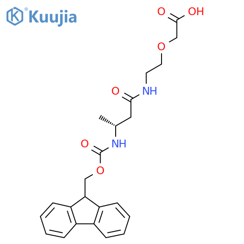 2-{2-(3R)-3-({(9H-fluoren-9-yl)methoxycarbonyl}amino)butanamidoethoxy}acetic acid structure