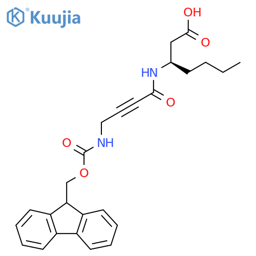 (3R)-3-4-({(9H-fluoren-9-yl)methoxycarbonyl}amino)but-2-ynamidoheptanoic acid structure