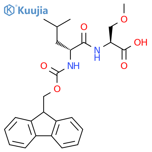 (2S)-2-(2R)-2-({(9H-fluoren-9-yl)methoxycarbonyl}amino)-4-methylpentanamido-3-methoxypropanoic acid structure