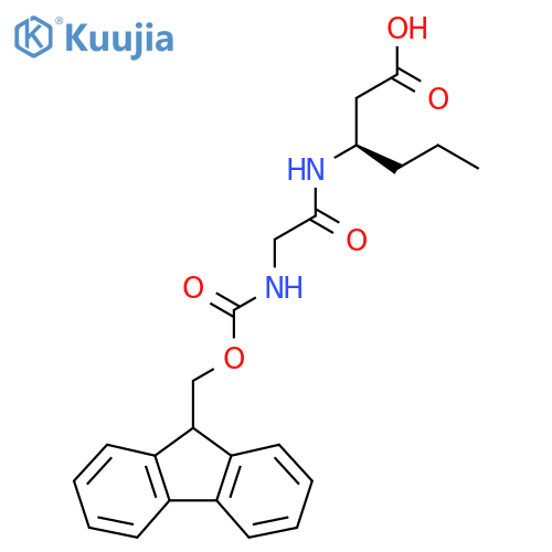 (3R)-3-2-({(9H-fluoren-9-yl)methoxycarbonyl}amino)acetamidohexanoic acid structure