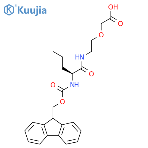 2-{2-(2S)-2-({(9H-fluoren-9-yl)methoxycarbonyl}amino)pentanamidoethoxy}acetic acid structure