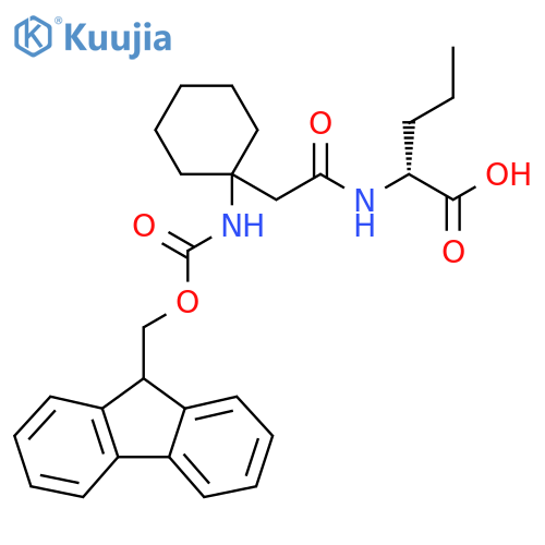 (2R)-2-{2-1-({(9H-fluoren-9-yl)methoxycarbonyl}amino)cyclohexylacetamido}pentanoic acid structure
