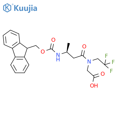 2-(3S)-3-({(9H-fluoren-9-yl)methoxycarbonyl}amino)-N-(2,2,2-trifluoroethyl)butanamidoacetic acid structure