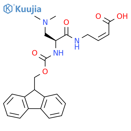 4-(2S)-3-(dimethylamino)-2-({(9H-fluoren-9-yl)methoxycarbonyl}amino)propanamidobut-2-enoic acid structure
