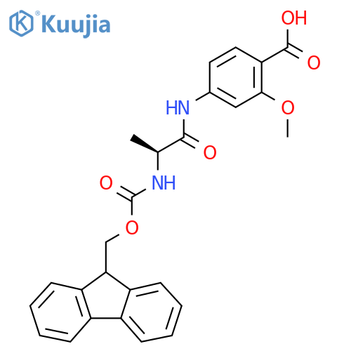 4-(2S)-2-({(9H-fluoren-9-yl)methoxycarbonyl}amino)propanamido-2-methoxybenzoic acid structure