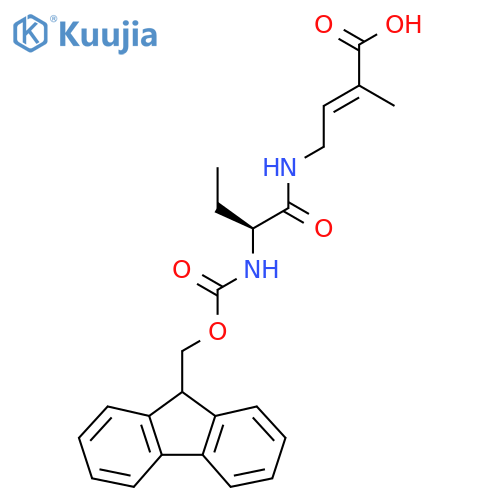 4-(2S)-2-({(9H-fluoren-9-yl)methoxycarbonyl}amino)butanamido-2-methylbut-2-enoic acid structure