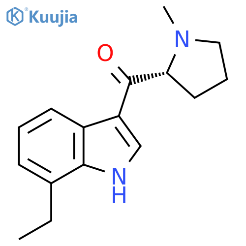 7-ethyl-3-(2R)-1-methylpyrrolidine-2-carbonyl-1H-indole structure