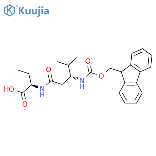 (2R)-2-(3R)-3-({(9H-fluoren-9-yl)methoxycarbonyl}amino)-4-methylpentanamidobutanoic acid structure