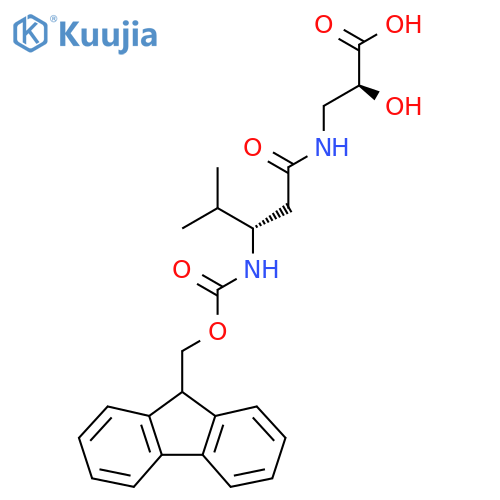 (2S)-3-(3S)-3-({(9H-fluoren-9-yl)methoxycarbonyl}amino)-4-methylpentanamido-2-hydroxypropanoic acid structure