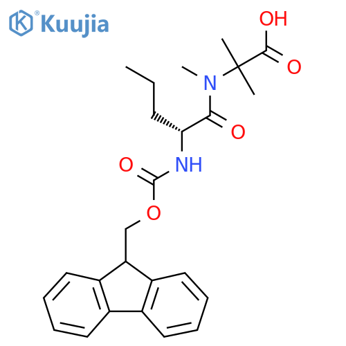 2-(2R)-2-({(9H-fluoren-9-yl)methoxycarbonyl}amino)-N-methylpentanamido-2-methylpropanoic acid structure