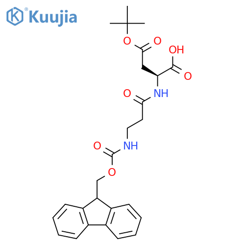 (2S)-4-(tert-butoxy)-2-3-({(9H-fluoren-9-yl)methoxycarbonyl}amino)propanamido-4-oxobutanoic acid structure