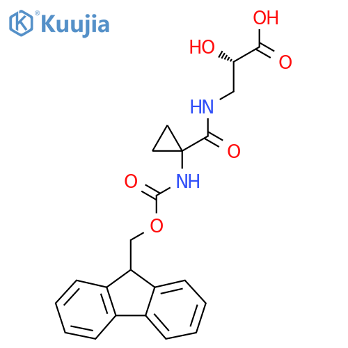 (2S)-3-{1-({(9H-fluoren-9-yl)methoxycarbonyl}amino)cyclopropylformamido}-2-hydroxypropanoic acid structure