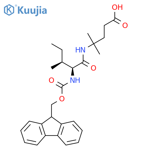 4-(2S,3S)-2-({(9H-fluoren-9-yl)methoxycarbonyl}amino)-3-methylpentanamido-4-methylpentanoic acid structure