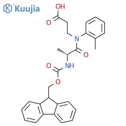 3-(2R)-2-({(9H-fluoren-9-yl)methoxycarbonyl}amino)-N-(2-methylphenyl)propanamidopropanoic acid structure