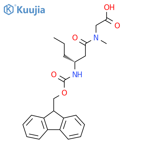 2-(3R)-3-({(9H-fluoren-9-yl)methoxycarbonyl}amino)-N-methylhexanamidoacetic acid structure