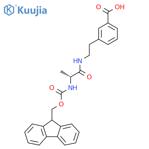 3-{2-(2R)-2-({(9H-fluoren-9-yl)methoxycarbonyl}amino)propanamidoethyl}benzoic acid structure