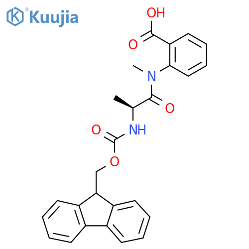 2-(2S)-2-({(9H-fluoren-9-yl)methoxycarbonyl}amino)-N-methylpropanamidobenzoic acid structure