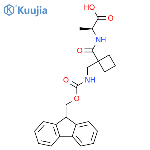 (2S)-2-({1-({(9H-fluoren-9-yl)methoxycarbonyl}amino)methylcyclobutyl}formamido)propanoic acid structure