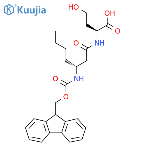 (2S)-2-(3R)-3-({(9H-fluoren-9-yl)methoxycarbonyl}amino)heptanamido-4-hydroxybutanoic acid structure
