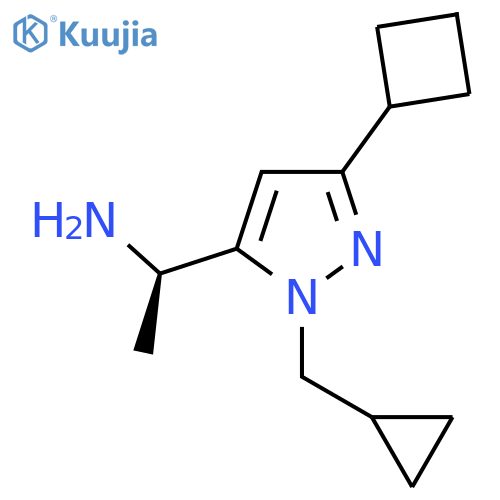 (1R)-1-3-cyclobutyl-1-(cyclopropylmethyl)-1H-pyrazol-5-ylethan-1-amine structure